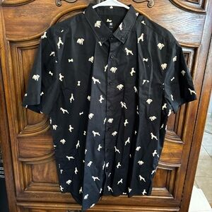 Visive Black dog Printed Men's Shirt